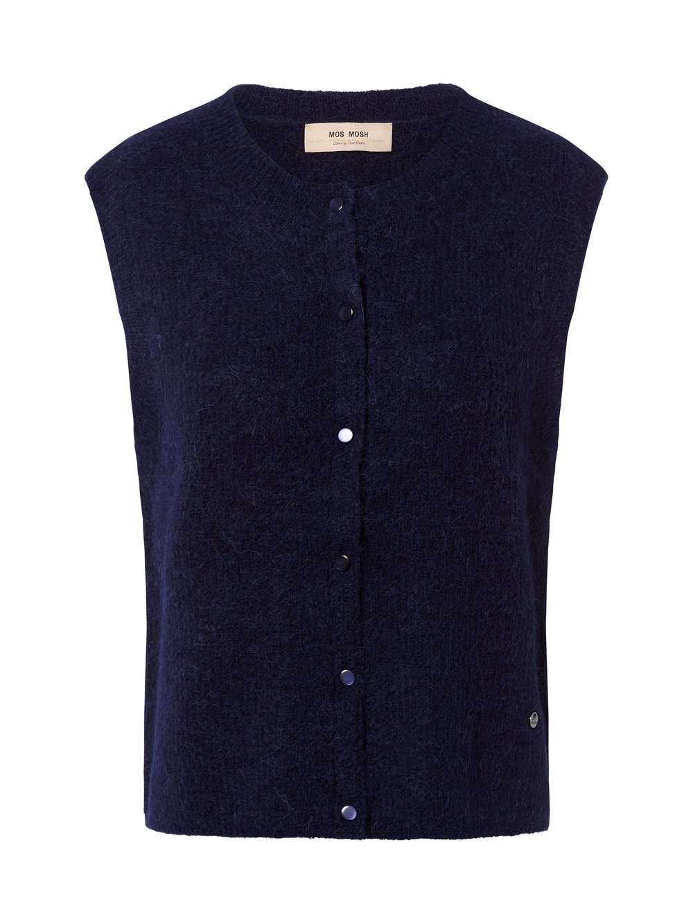 MOS MOSH Strickweste mit Alpaka- und Wollanteil Damen Wolle blau, L