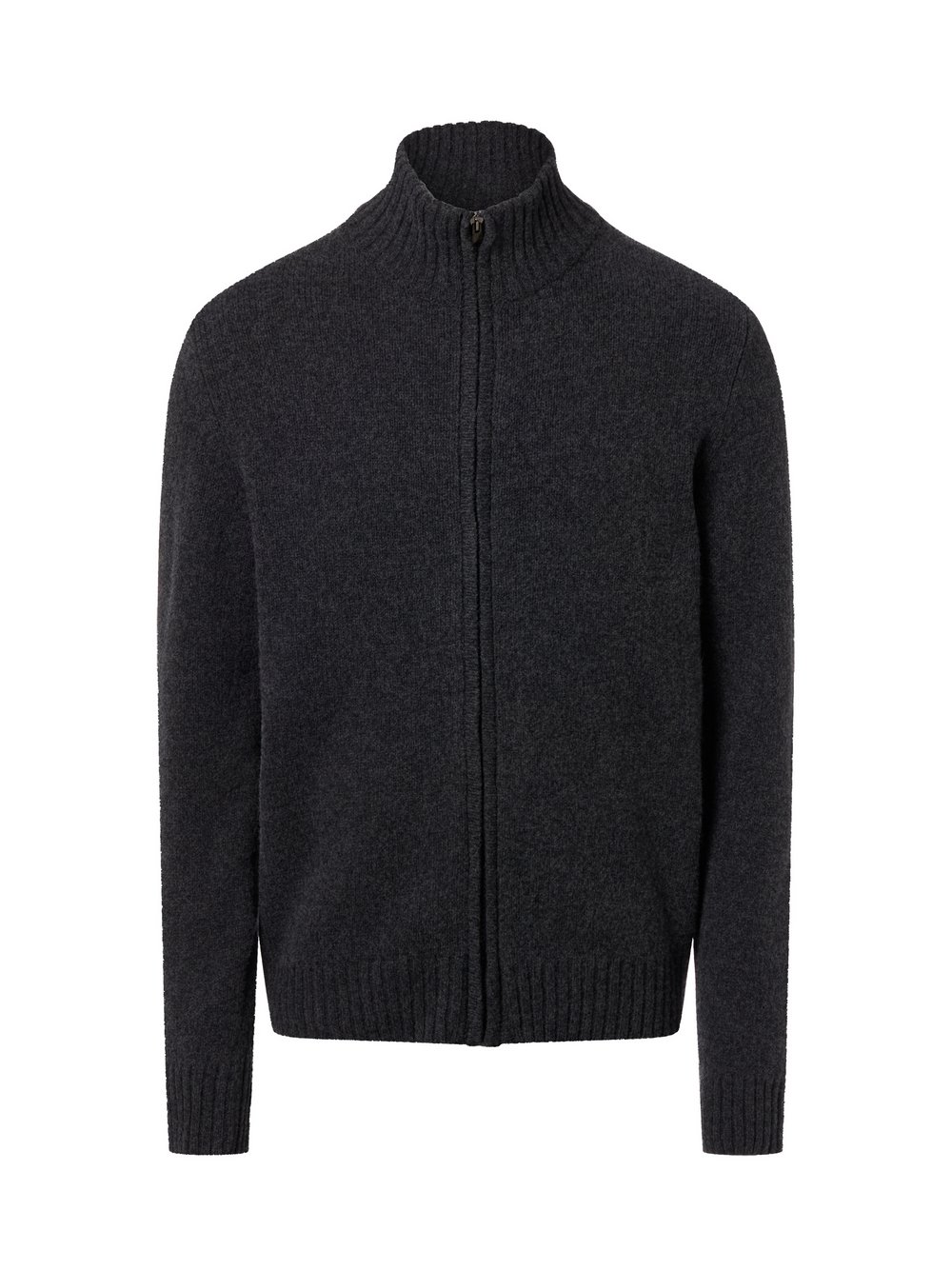 Nils Sundström Strickjacke mit Yak-Anteil Herren Schurwolle grau meliert, XXL