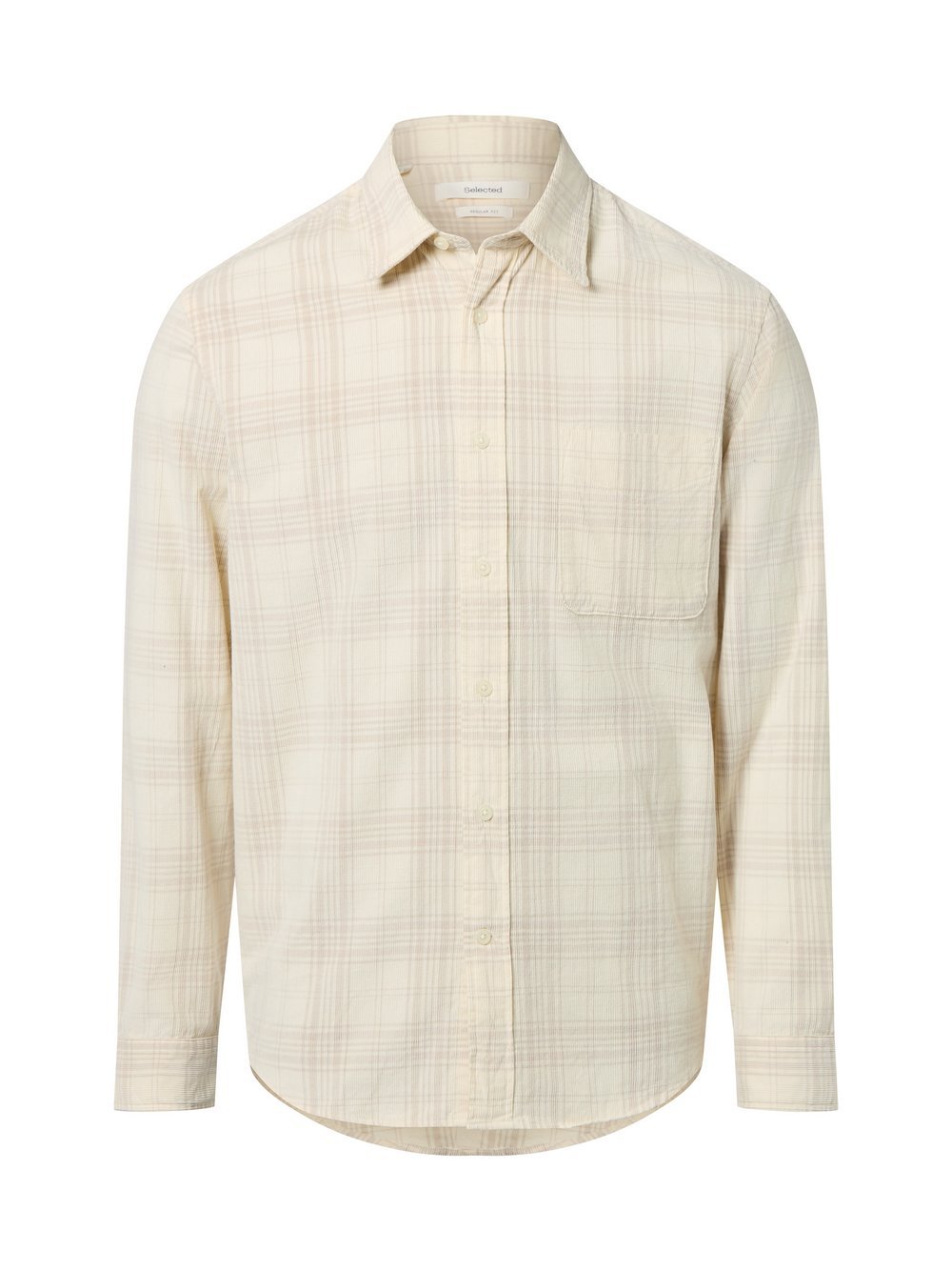 Selected Cord-Hemd Herren Regular Fit Baumwolle mehrfarbig kariert, L