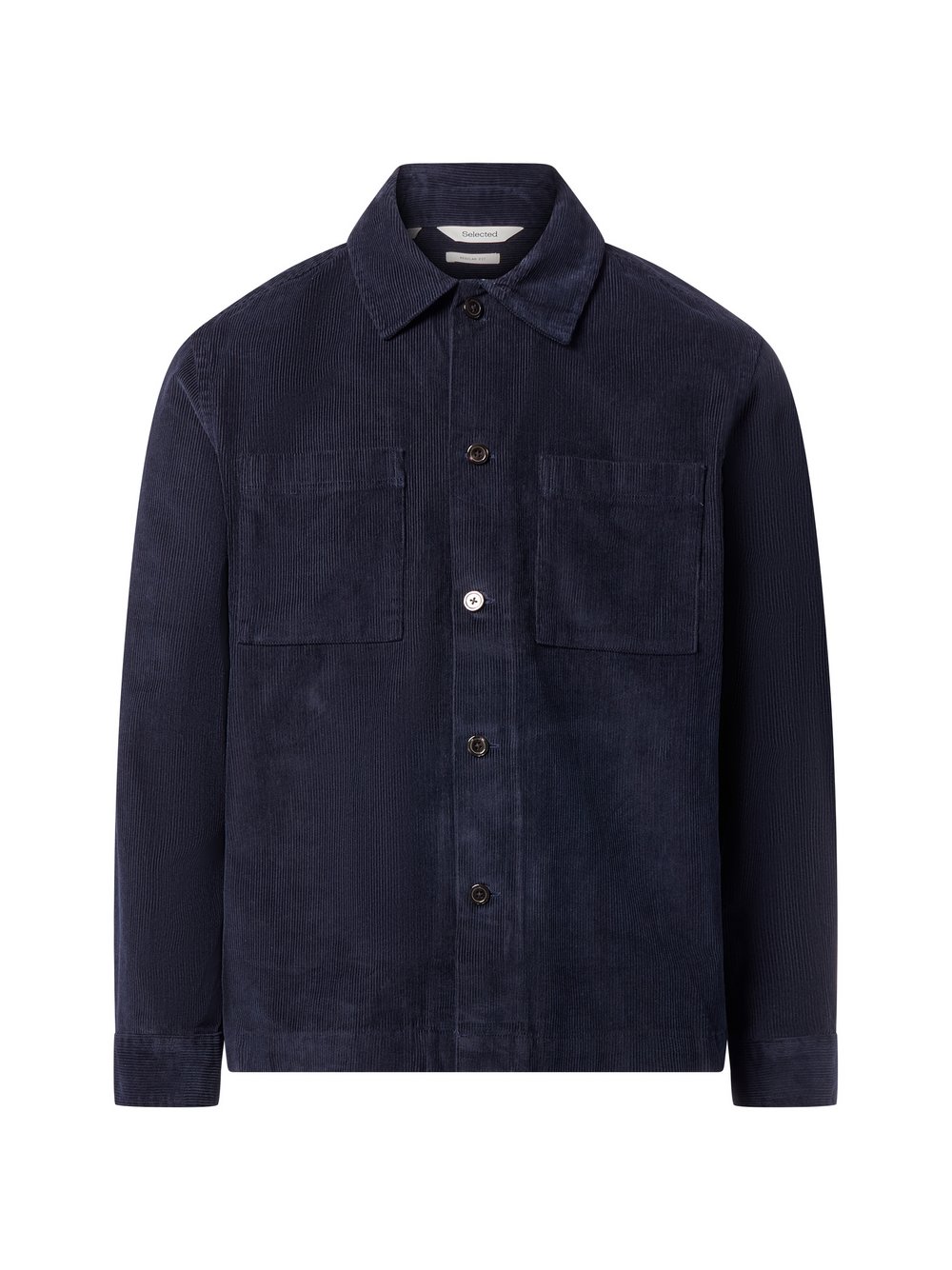 Selected Overshirt Herren Regular Fit Baumwolle blau, M