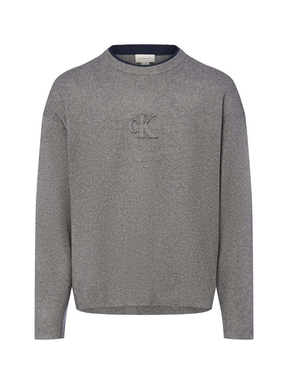 Calvin Klein Jeans Strickpullover Herren Feinstrick grau meliert, M