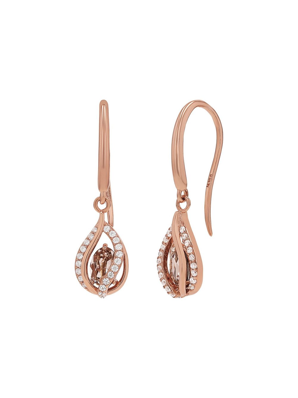 amor Ohrhänger Damen Sterlingsilber roségold, ONE SIZE