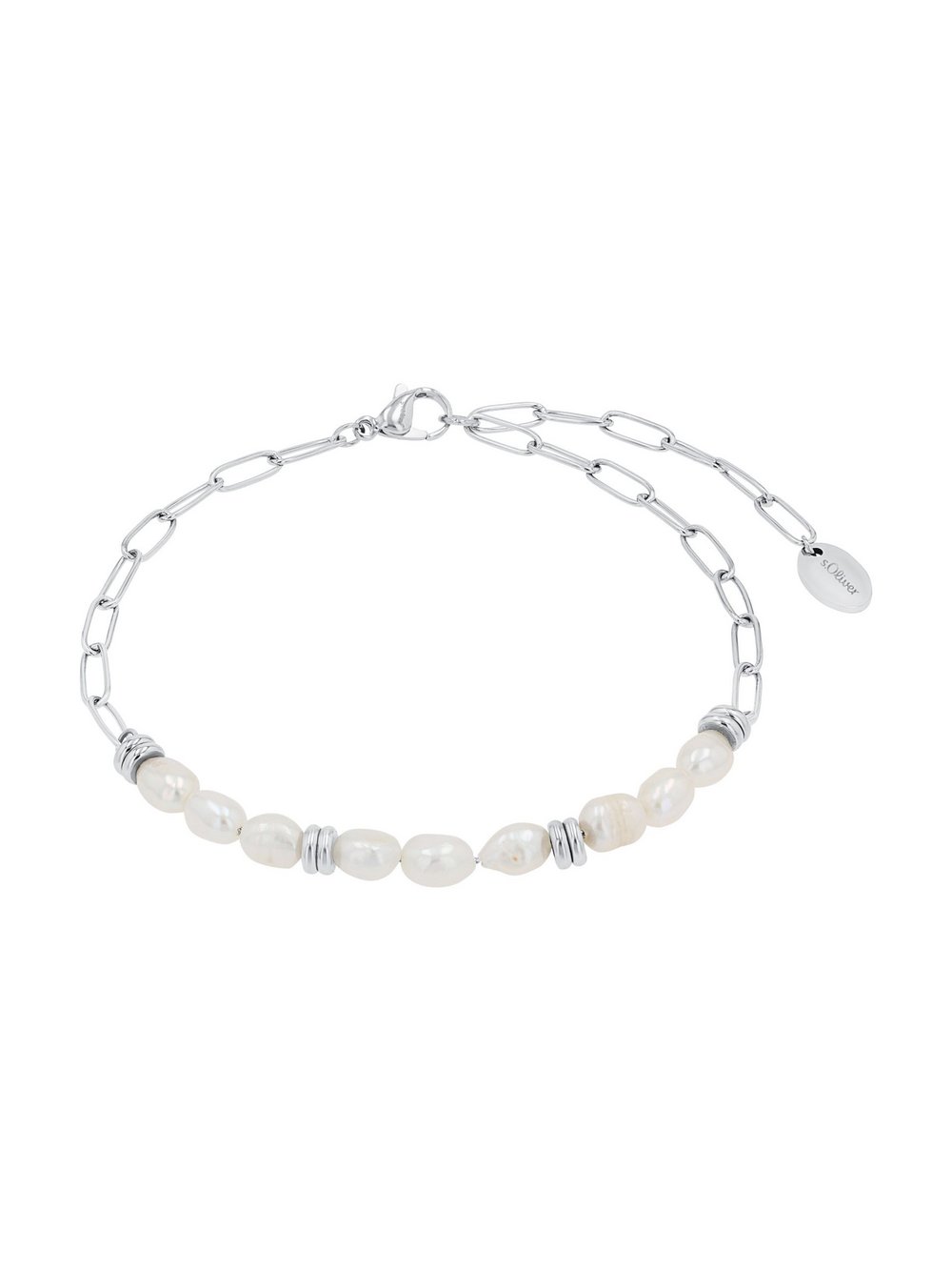 s.Oliver Fußkette Damen Edelstahl silber, 27