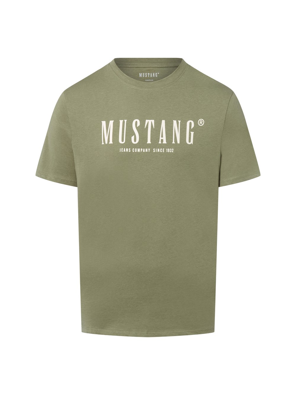 Mustang T-Shirt Herren Baumwolle grün bedruckt, XL