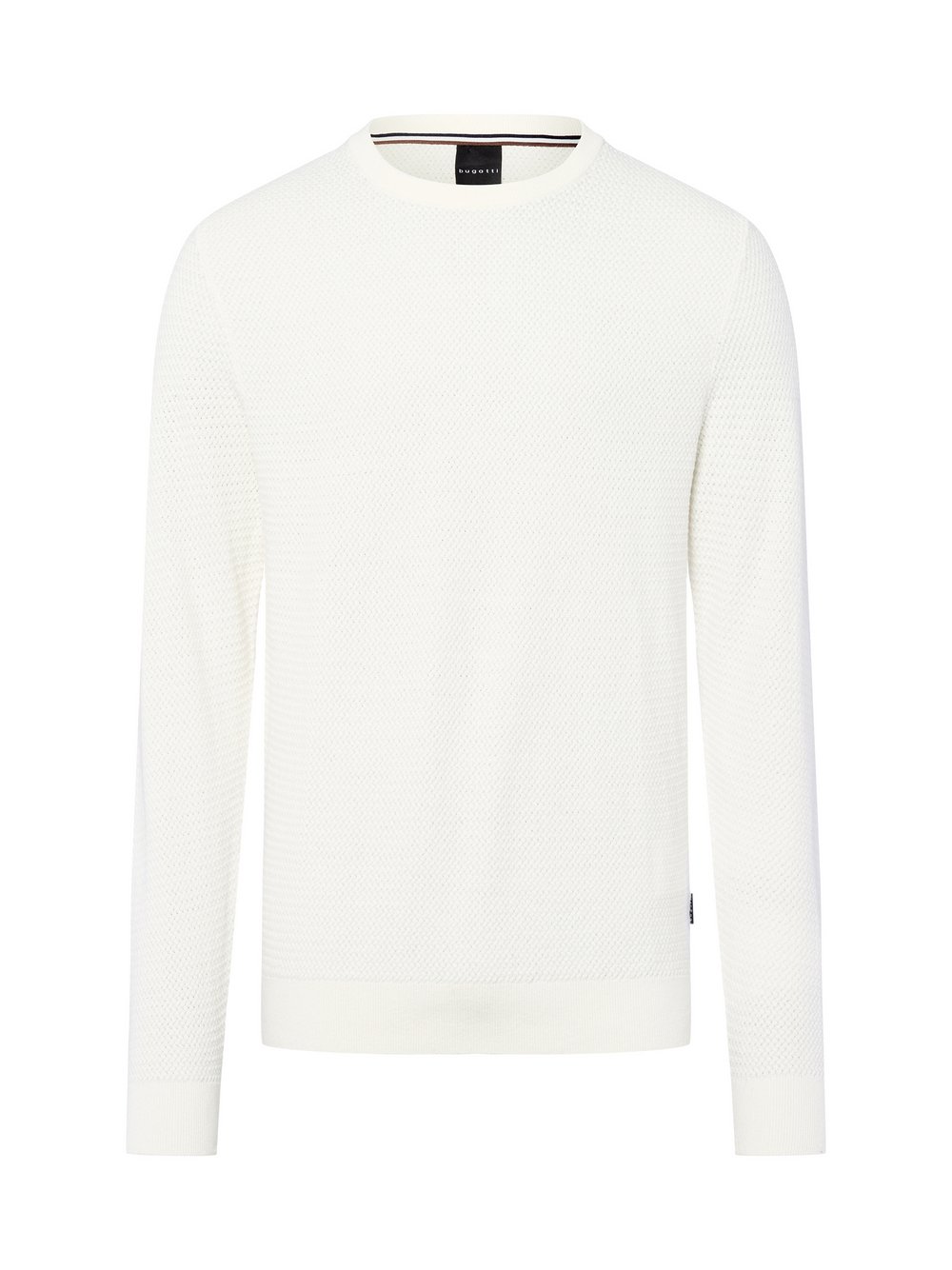 Bugatti Strickpullover mit Cashmere-Anteil Herren Baumwolle weiß, M