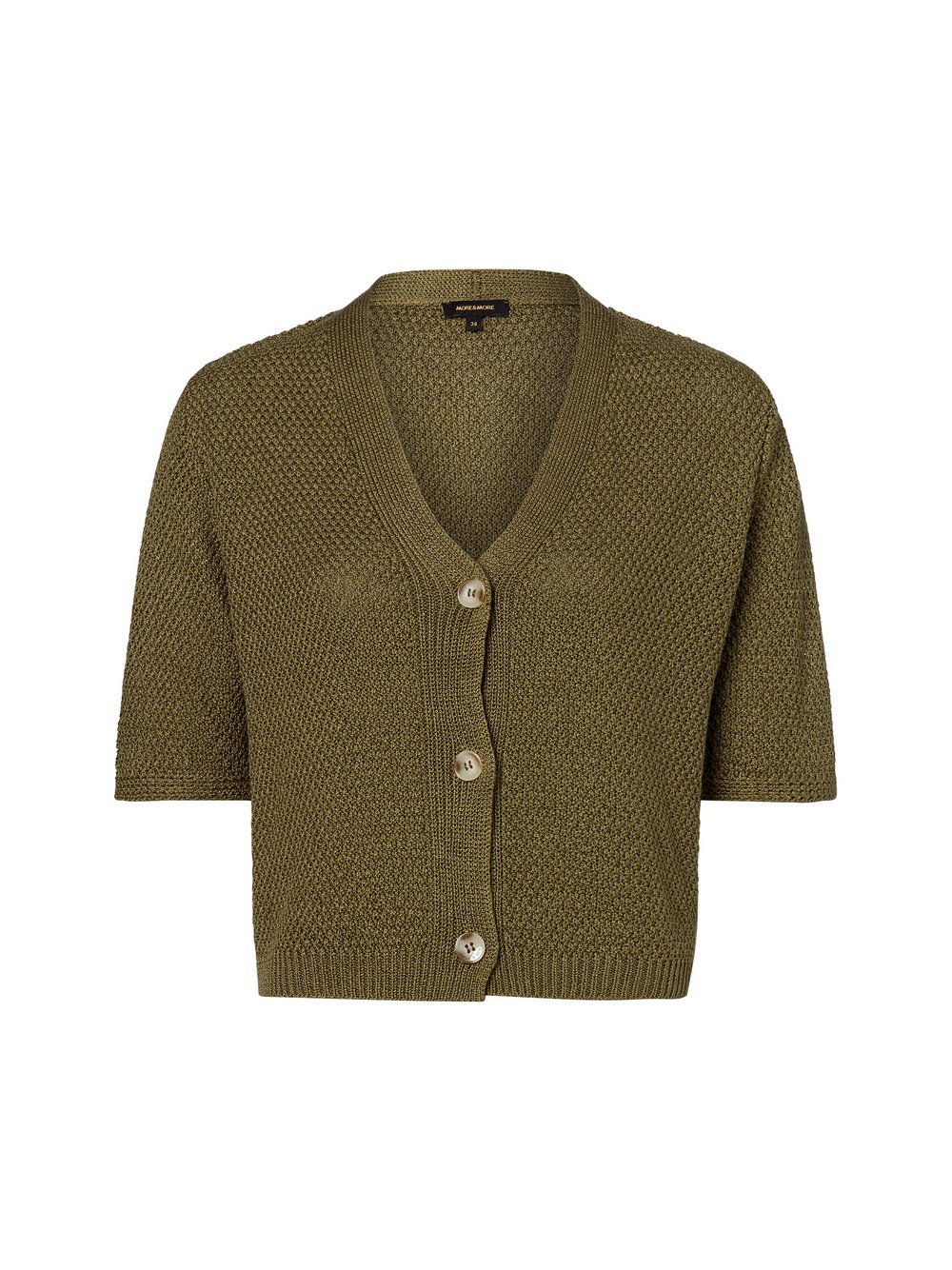 More & More Strickjacke Damen Grobstrick grün strukturiert, 36