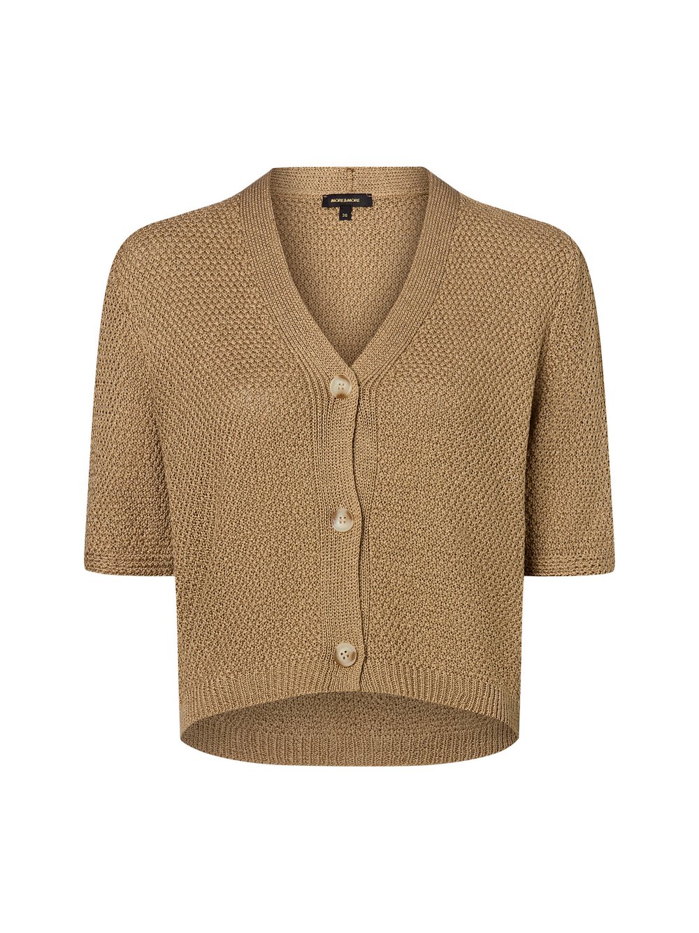 More & More Strickjacke Damen Grobstrick beige strukturiert, 42