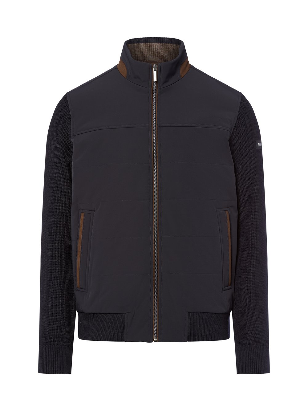 Bugatti Strickjacke mit Wollanteil Herren Polyamid blau, XL