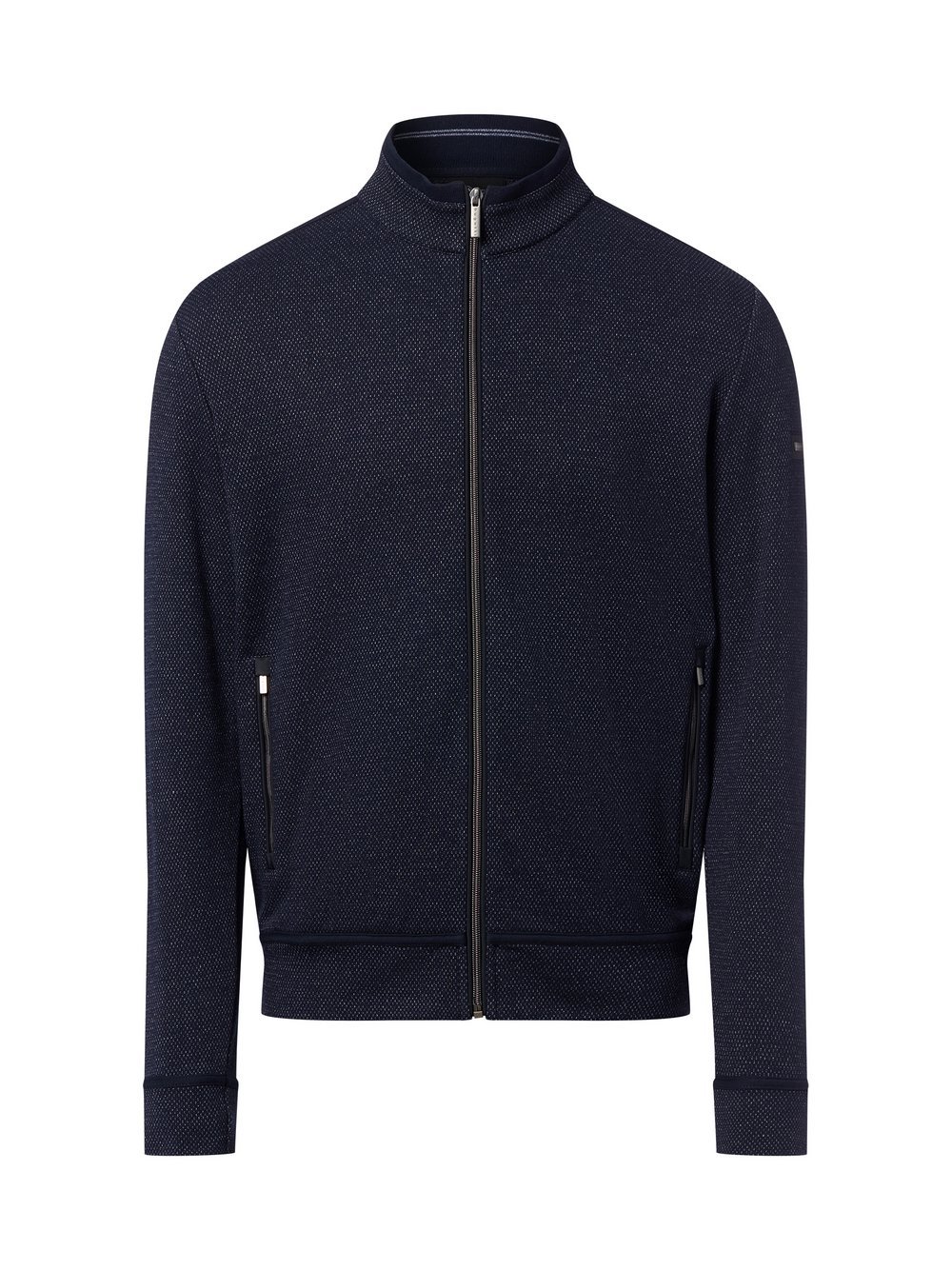 Bugatti Sweatjacke Herren Baumwolle blau gemustert, XXXL