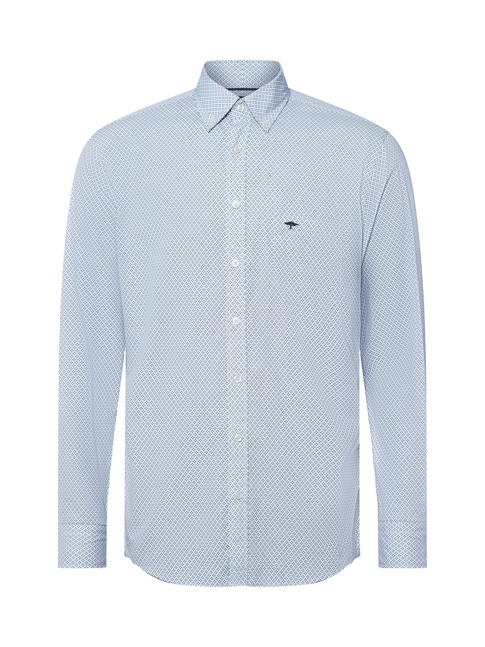 Fynch-Hatton Hemd Herren Regular Fit Baumwolle blau gemustert, M