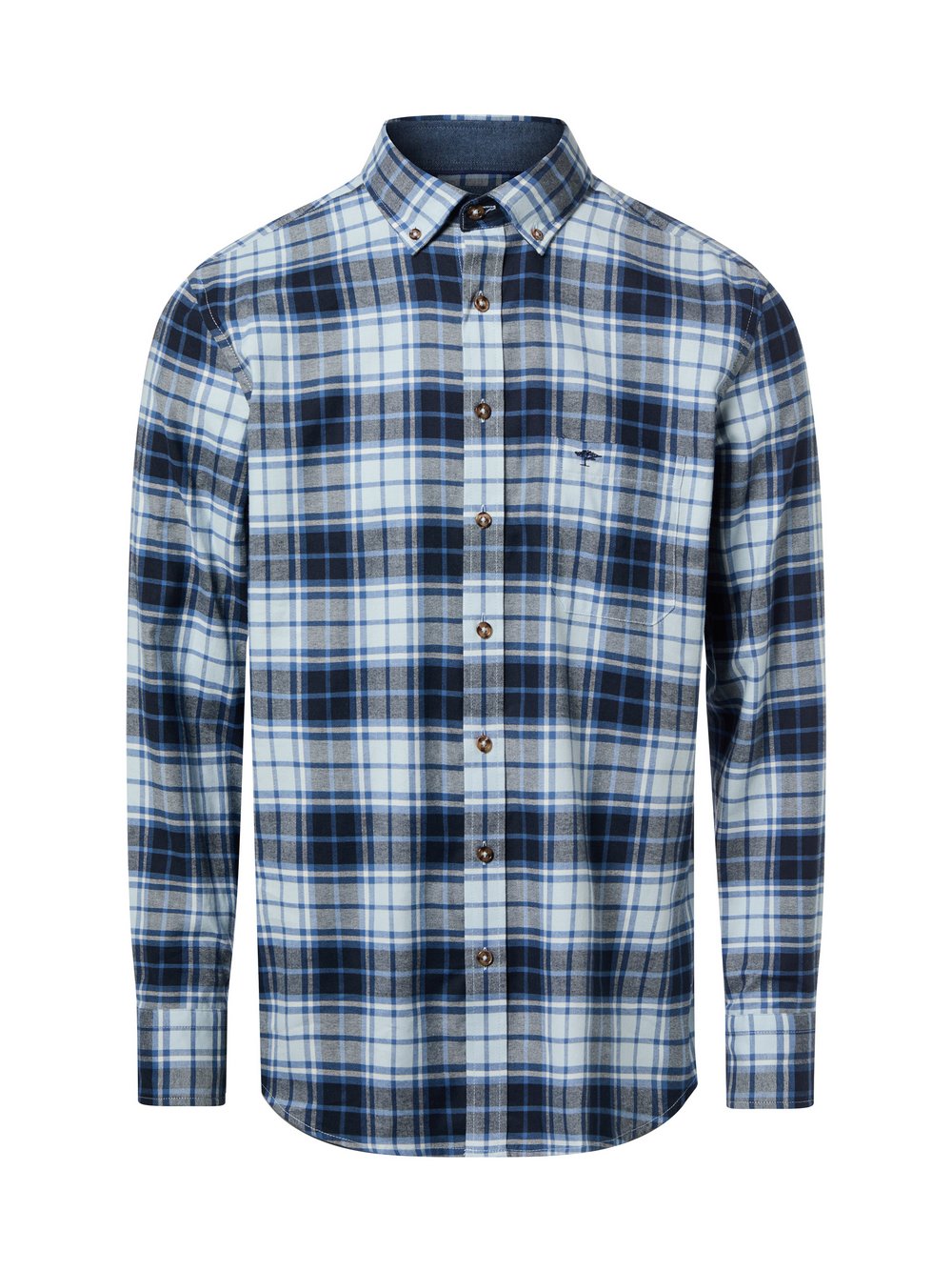 Thumbnail - Fynch-Hatton Karohemd Herren Regular Fit Baumwolle blau kariert, XXL