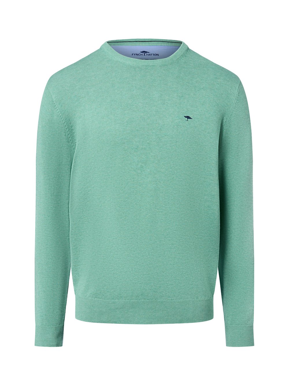 Fynch-Hatton Pullover Herren Baumwolle grün meliert, XL