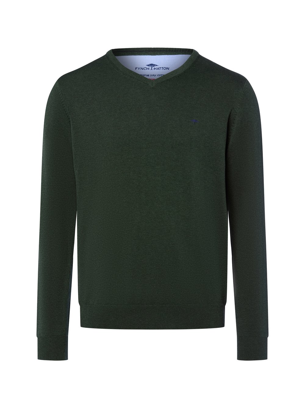 Thumbnail - Fynch-Hatton Strickpullover Herren Baumwolle grün, L
