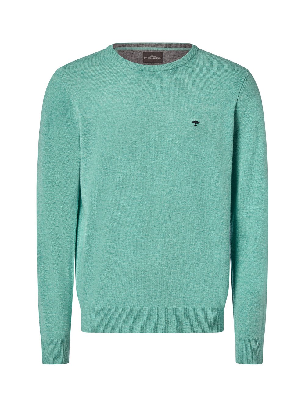 Fynch-Hatton Woll-Pullover mit Cashmere-Anteil Herren Wolle grün meliert, XXL
