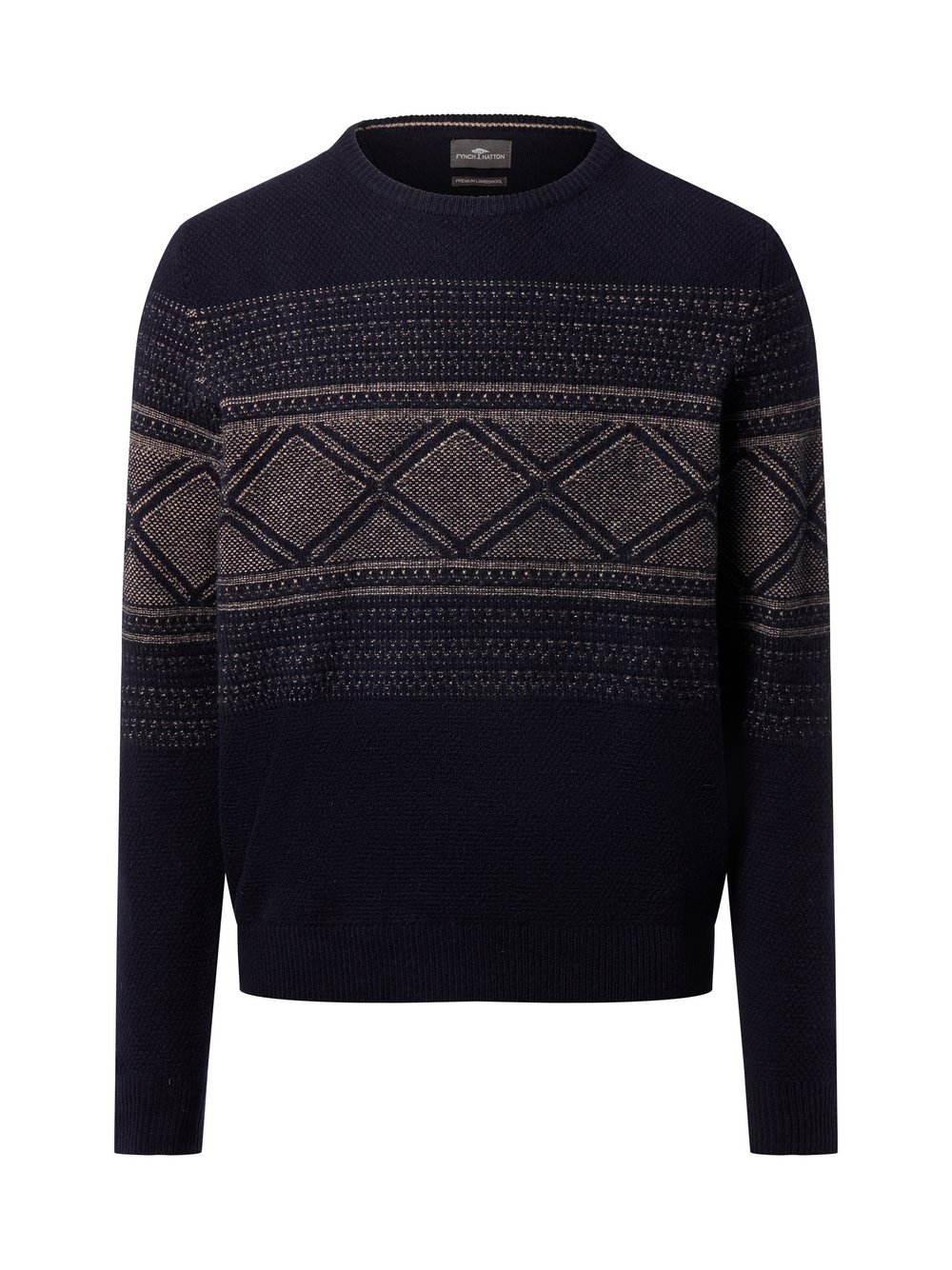 Fynch-Hatton Wollpullover Herren Wolle mehrfarbig gemustert, M