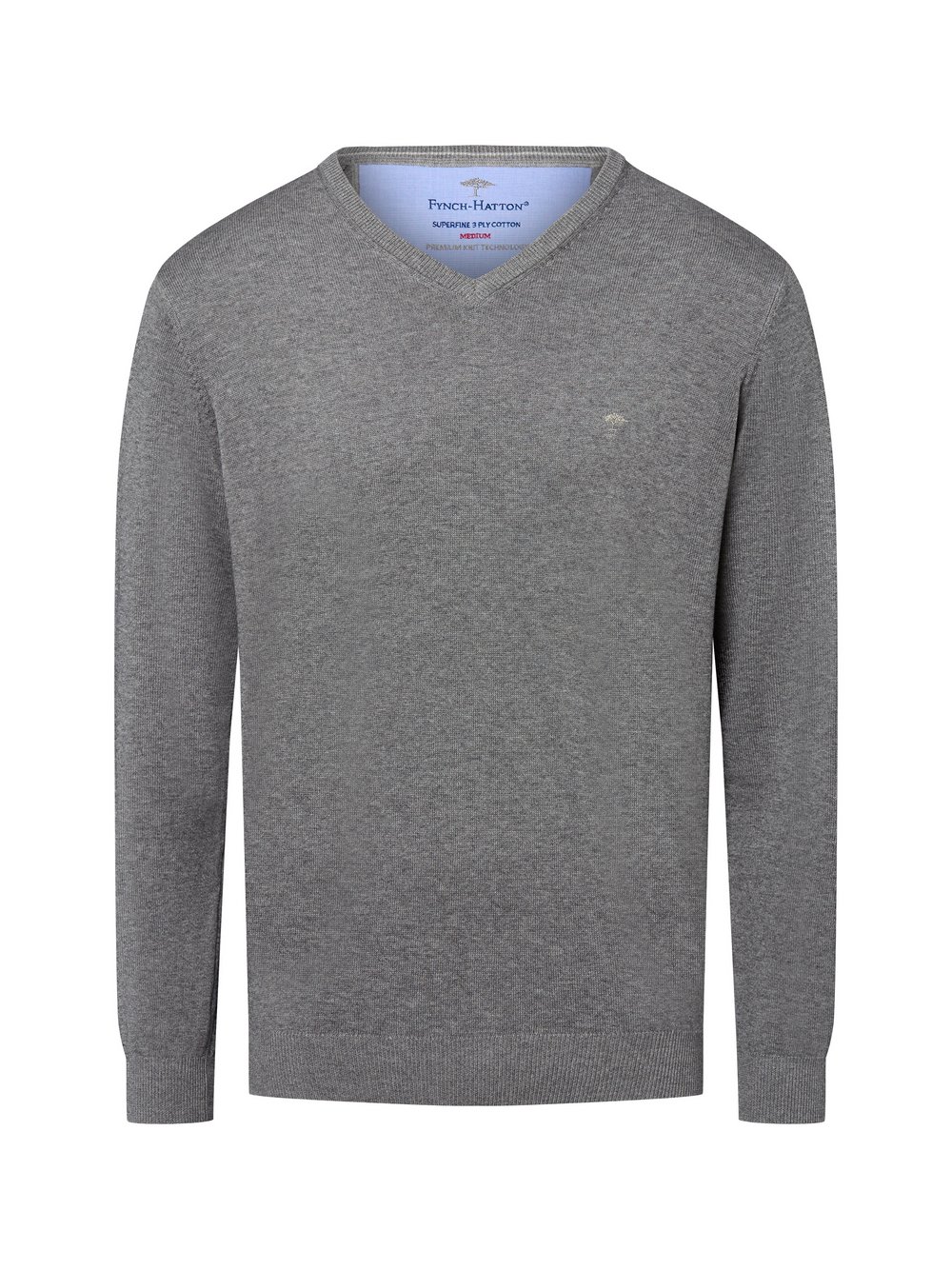 Thumbnail - Fynch-Hatton Pullover Herren Baumwolle grau, S