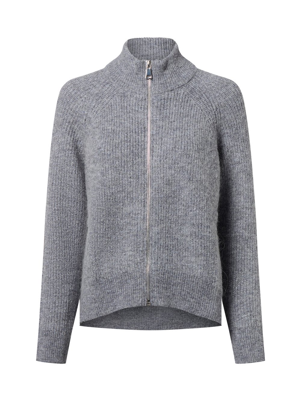 Marie Lund Strickjacke mit Wolle und Alpaka Damen grau meliert, XS