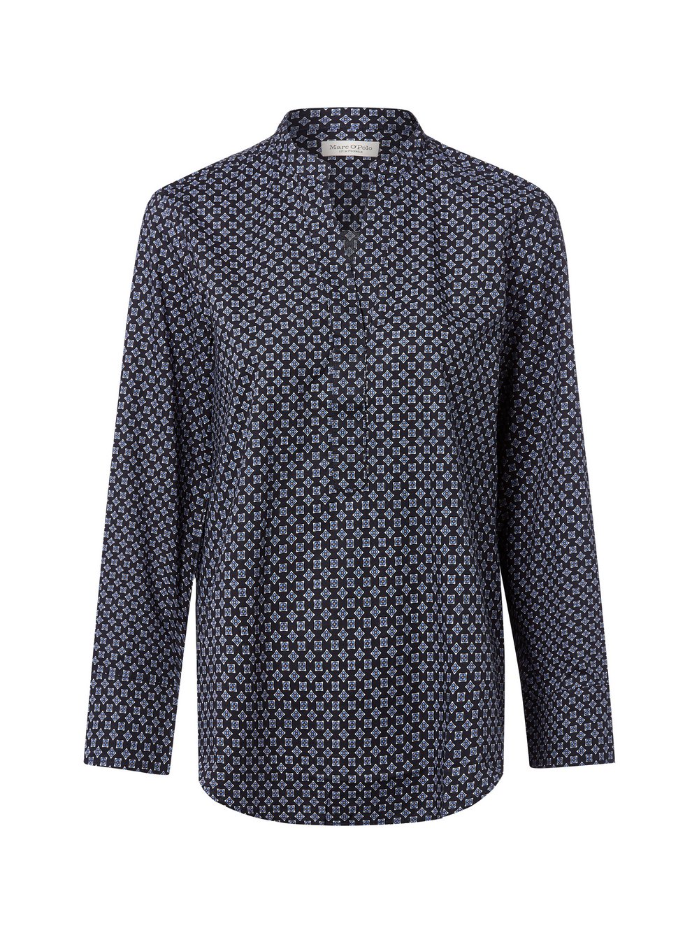 Marc O'Polo Tunikabluse Damen Baumwolle blau gemustert, 44