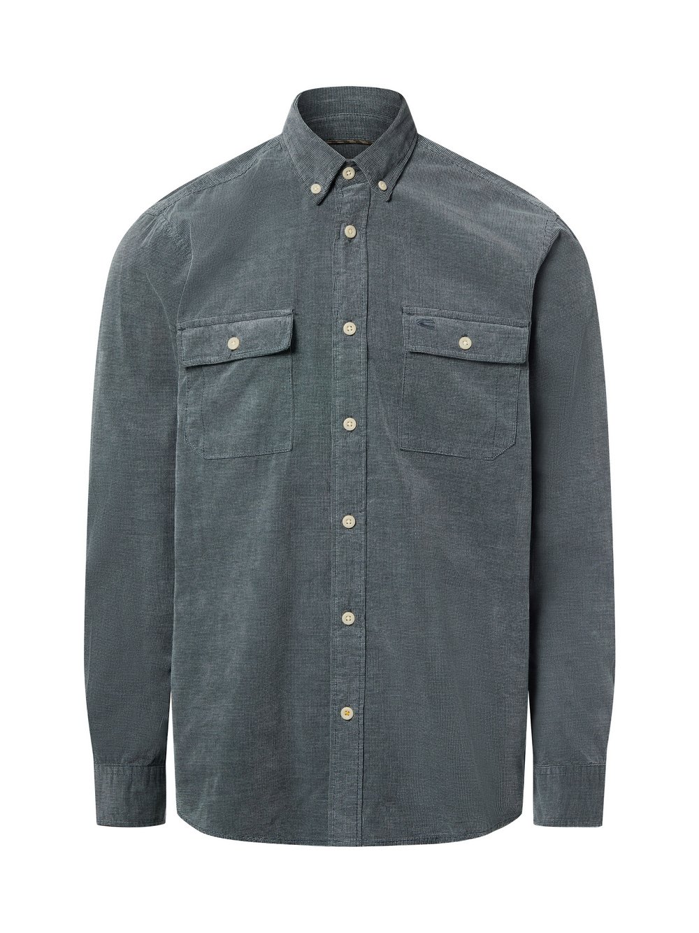 Camel Active Flanellhemd Herren Regular Fit Baumwolle blau gemustert, L