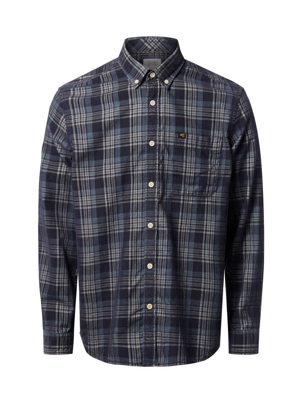 Thumbnail - Camel Active Cordhemd Herren Regular Fit Baumwolle blau kariert, XXL