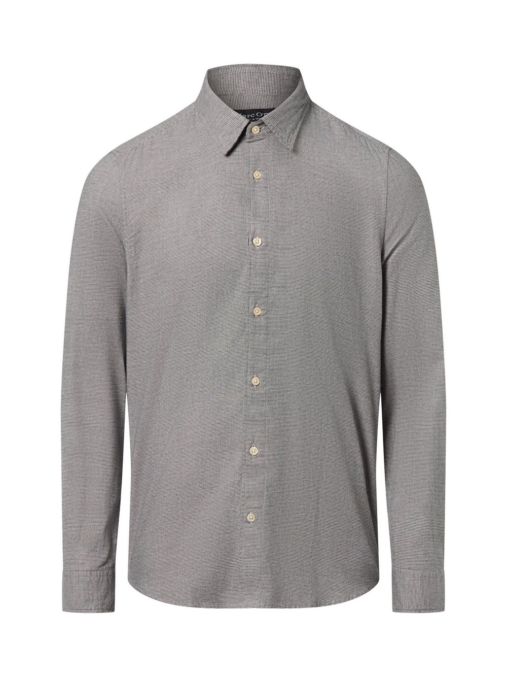 Thumbnail - Marc O'Polo Hemd Herren Regular Fit Baumwolle grau gemustert, XL