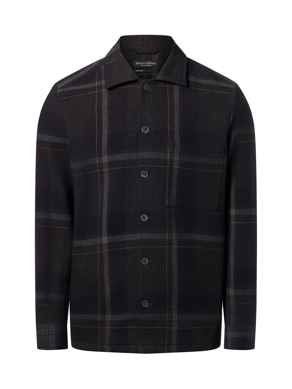 Thumbnail - Marc O'Polo Hemdjacke Herren Regular Fit Baumwolle grau kariert, L