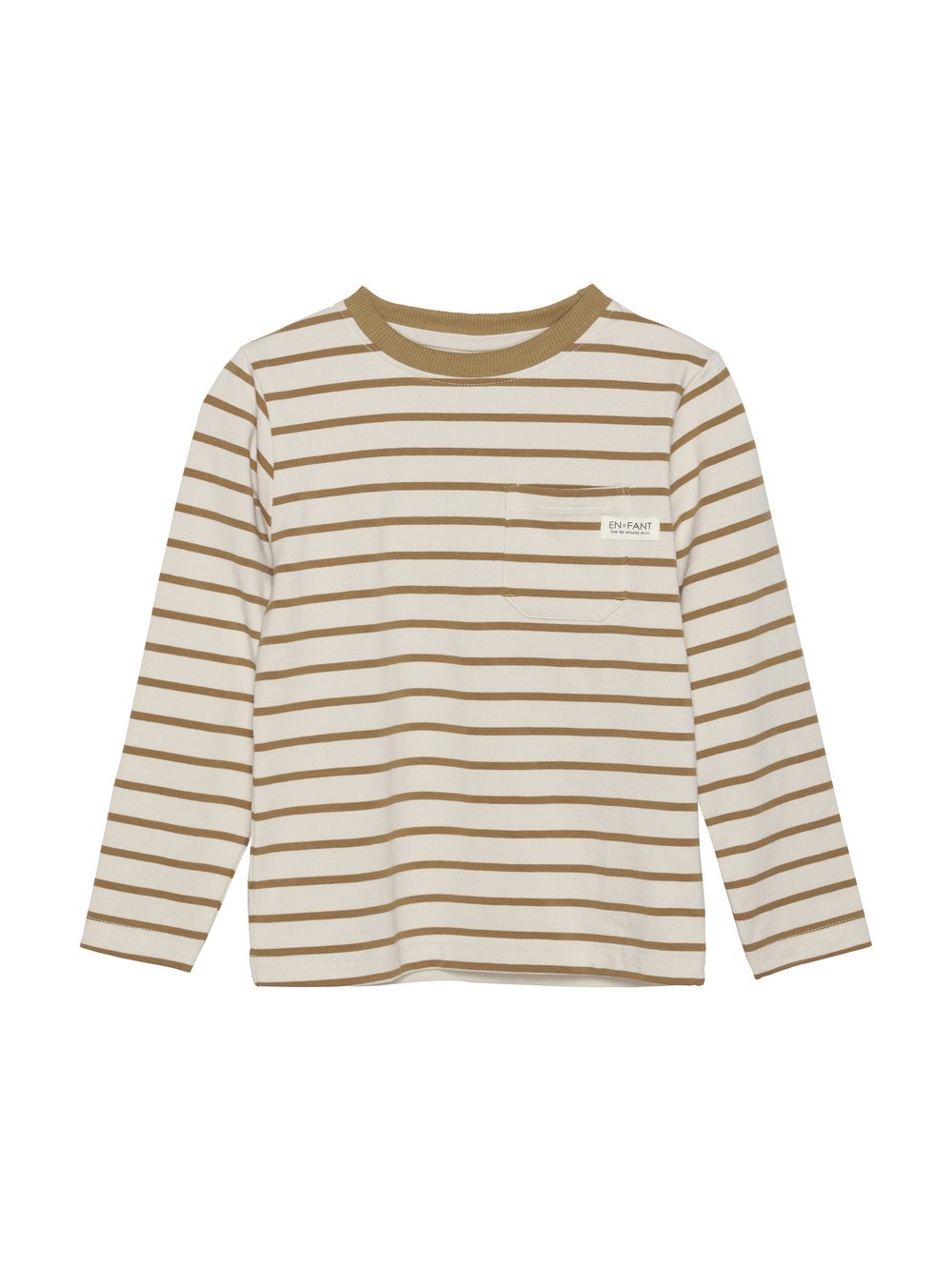 Thumbnail - En Fant Langarmshirt Jungen Baumwolle beige gestreift, 116