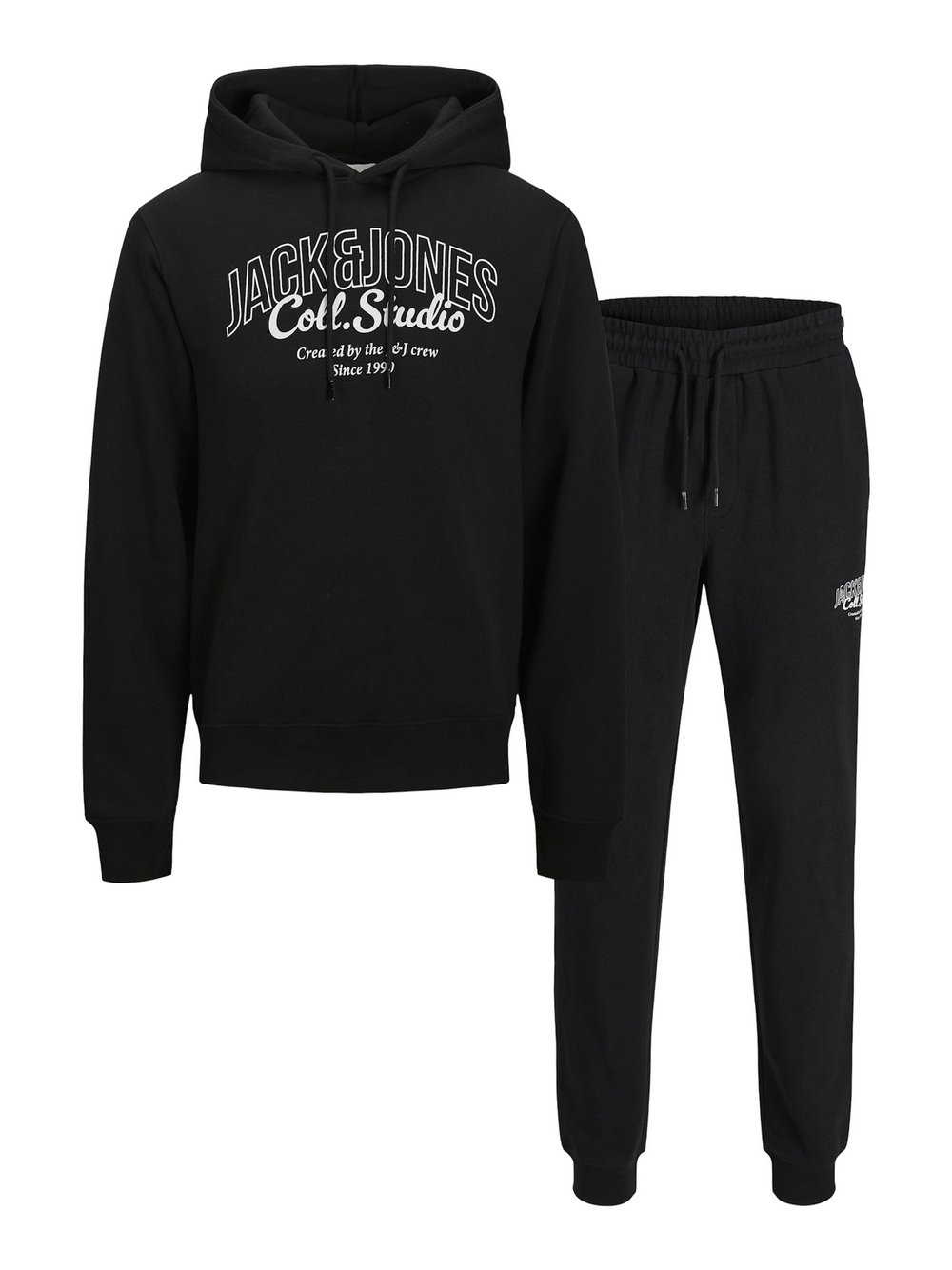 Jack & Jones Jogginganzug Herren Comfort Fit schwarz bedruckt, XL
