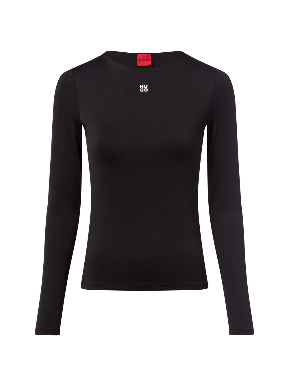 HUGO Langarmshirt Damen Polyamid schwarz, XS