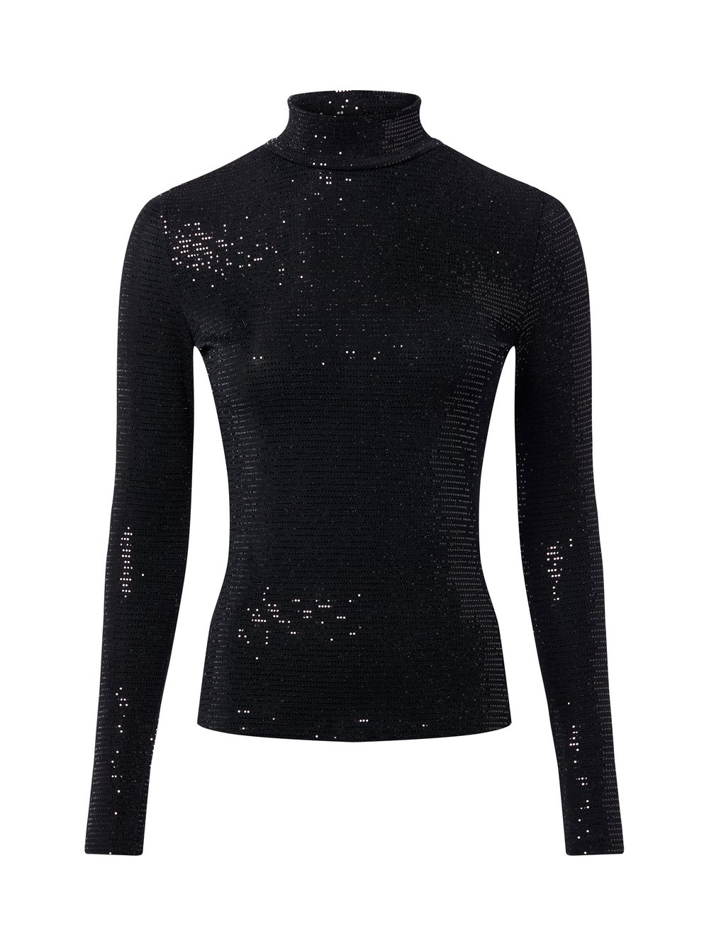 HUGO Langarmshirt Damen Polyamid schwarz strukturiert, XS