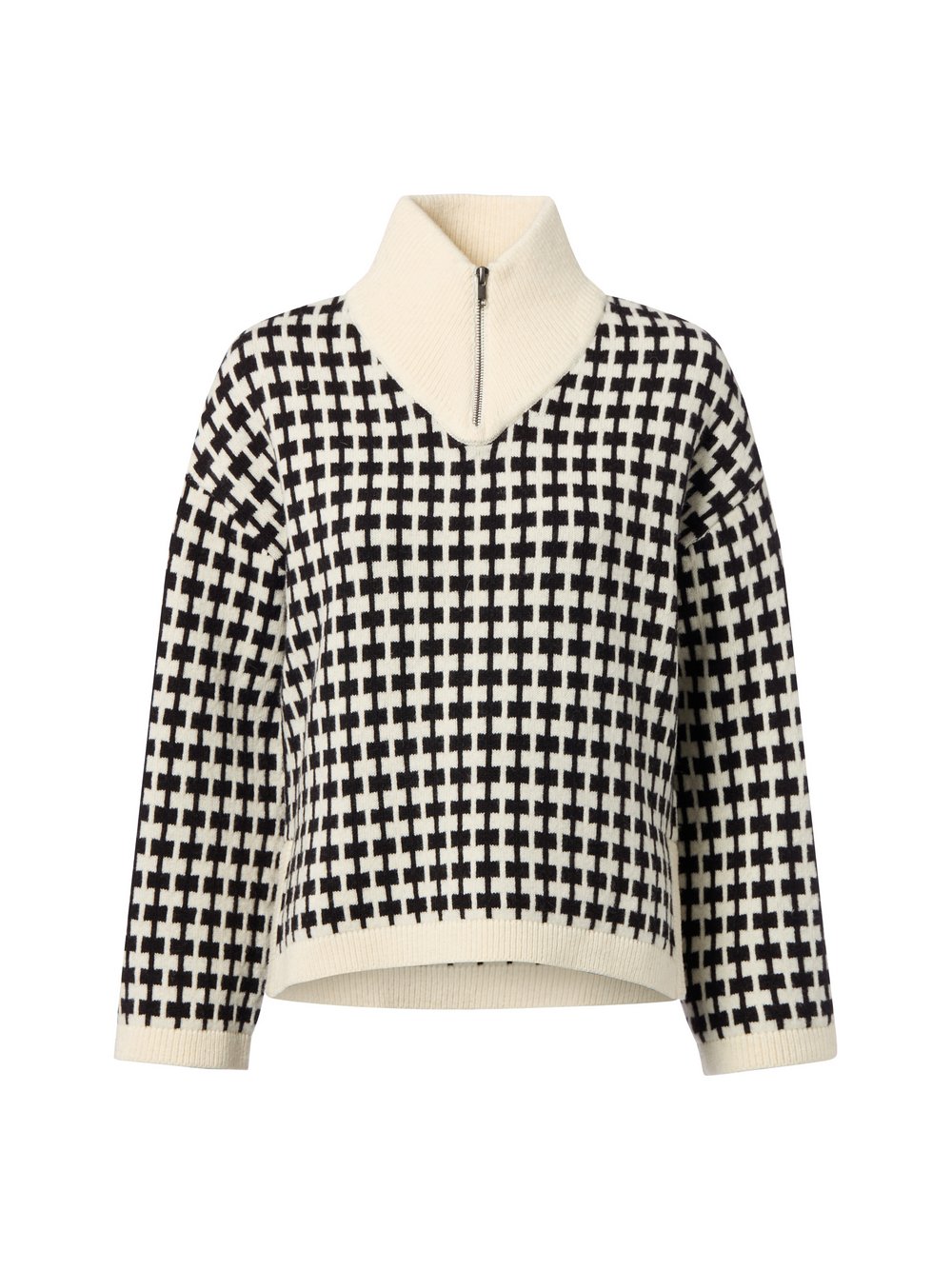 Msch Copenhagen Wollpullover Damen Wolle mehrfarbig gemustert, S/M