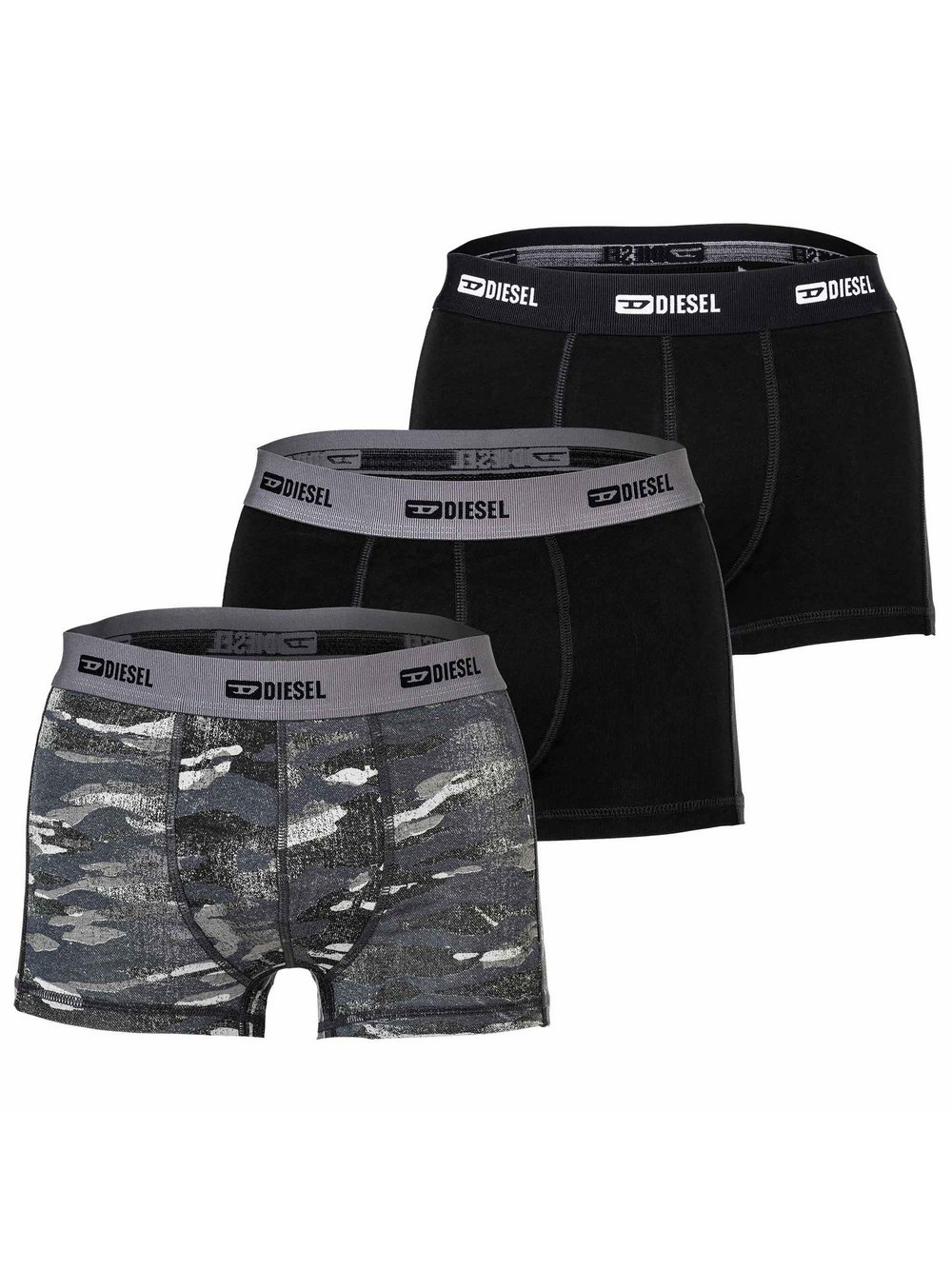 Diesel Boxershort 3er Pack Herren Baumwolle schwarz gemustert, XXL