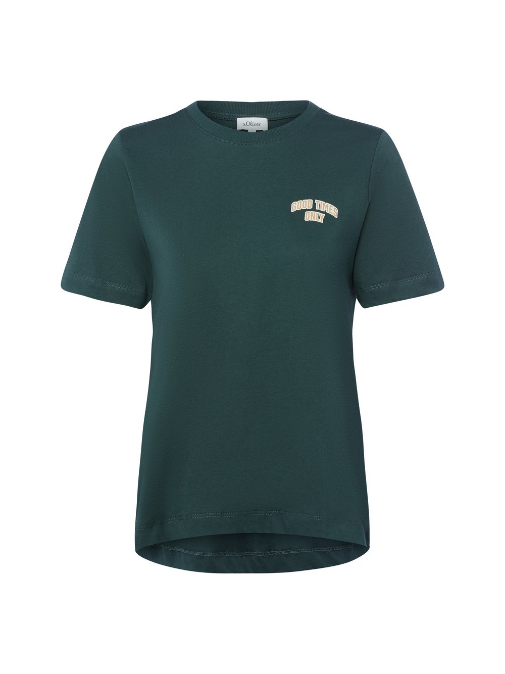 s.Oliver T-Shirt Damen Baumwolle grün bedruckt, 36