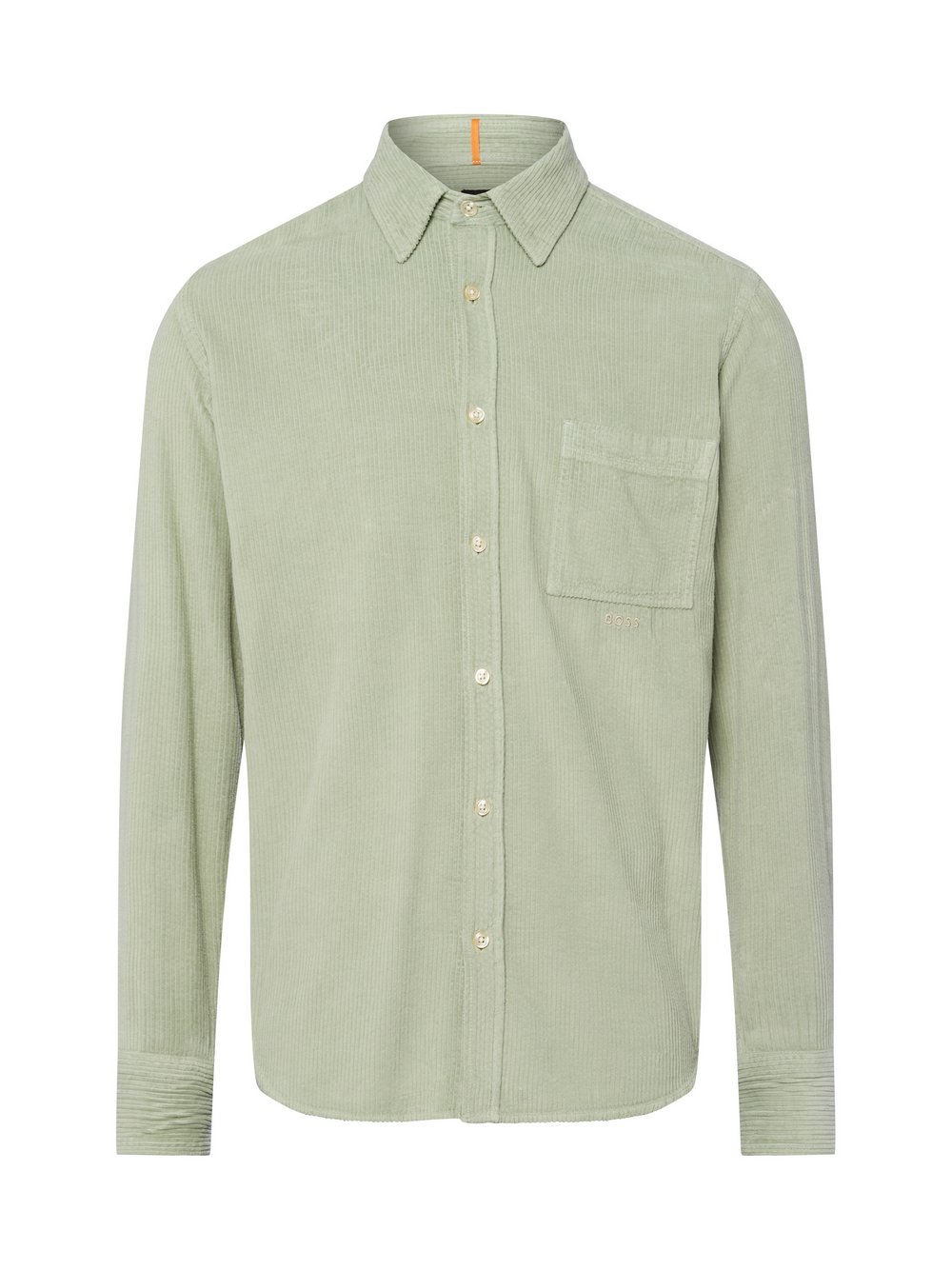 BOSS Orange Cordhemd Herren Regular Fit Baumwolle grün strukturiert, M
