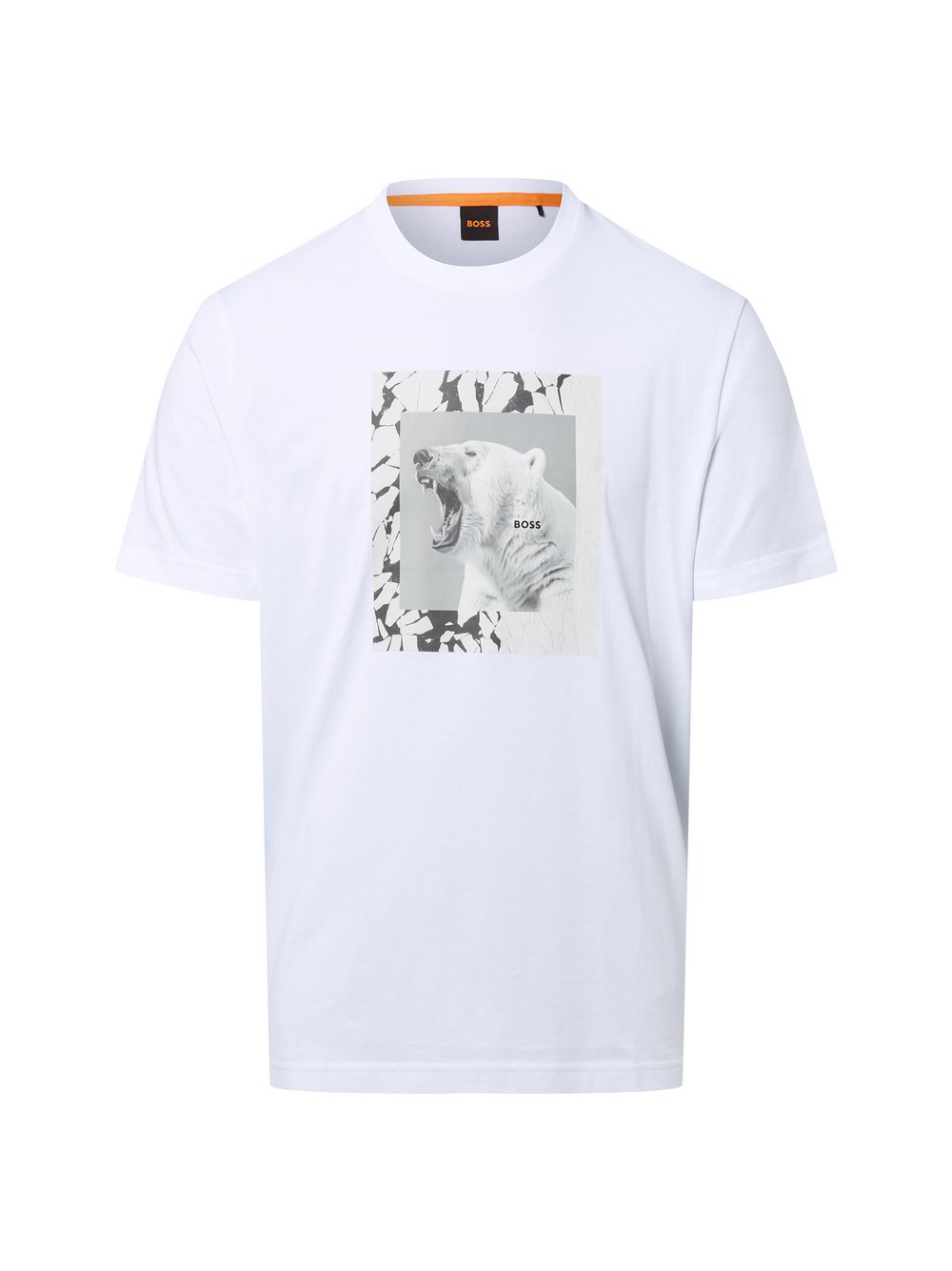 BOSS Orange T-Shirt Herren Baumwolle weiß bedruckt, XXL