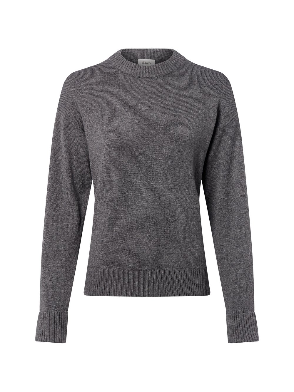 s.Oliver Strickpullover Damen Feinstrick grau meliert, 40
