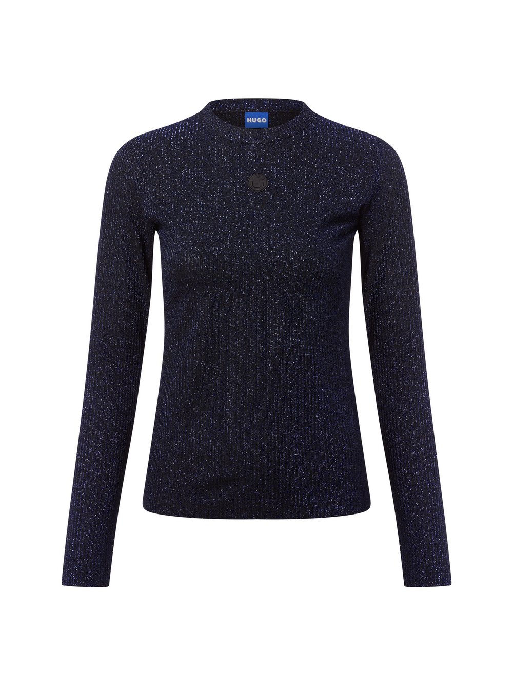 HUGO BLUE Langarmshirt Damen Viskose mehrfarbig meliert, S