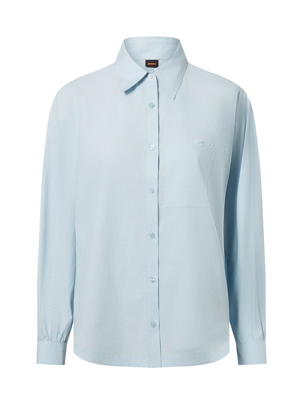 BOSS Orange Hemdbluse Damen Baumwolle blau, 42