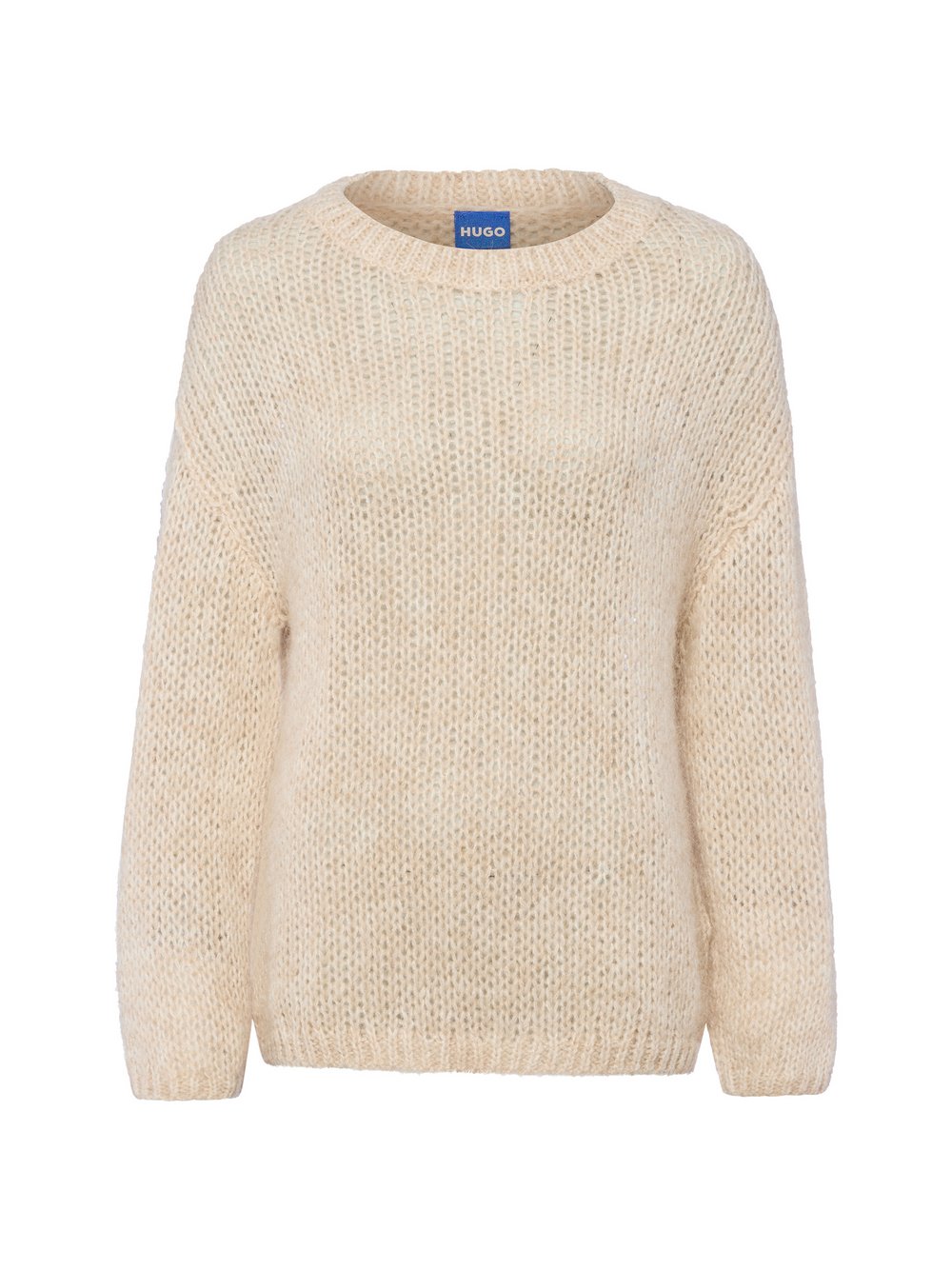 HUGO BLUE Grobstrickpullover mit Alpaka-Anteil Damen beige meliert, L