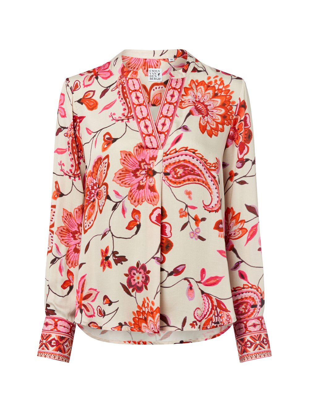 Emily van den Bergh Blusenshirt Damen Satin mehrfarbig gemustert, 46