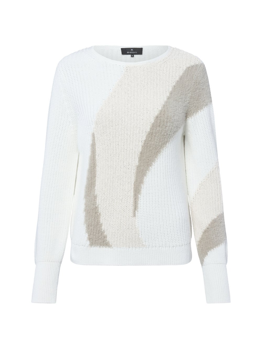 Monari Strickpullover Damen Grobstrick weiß, 42