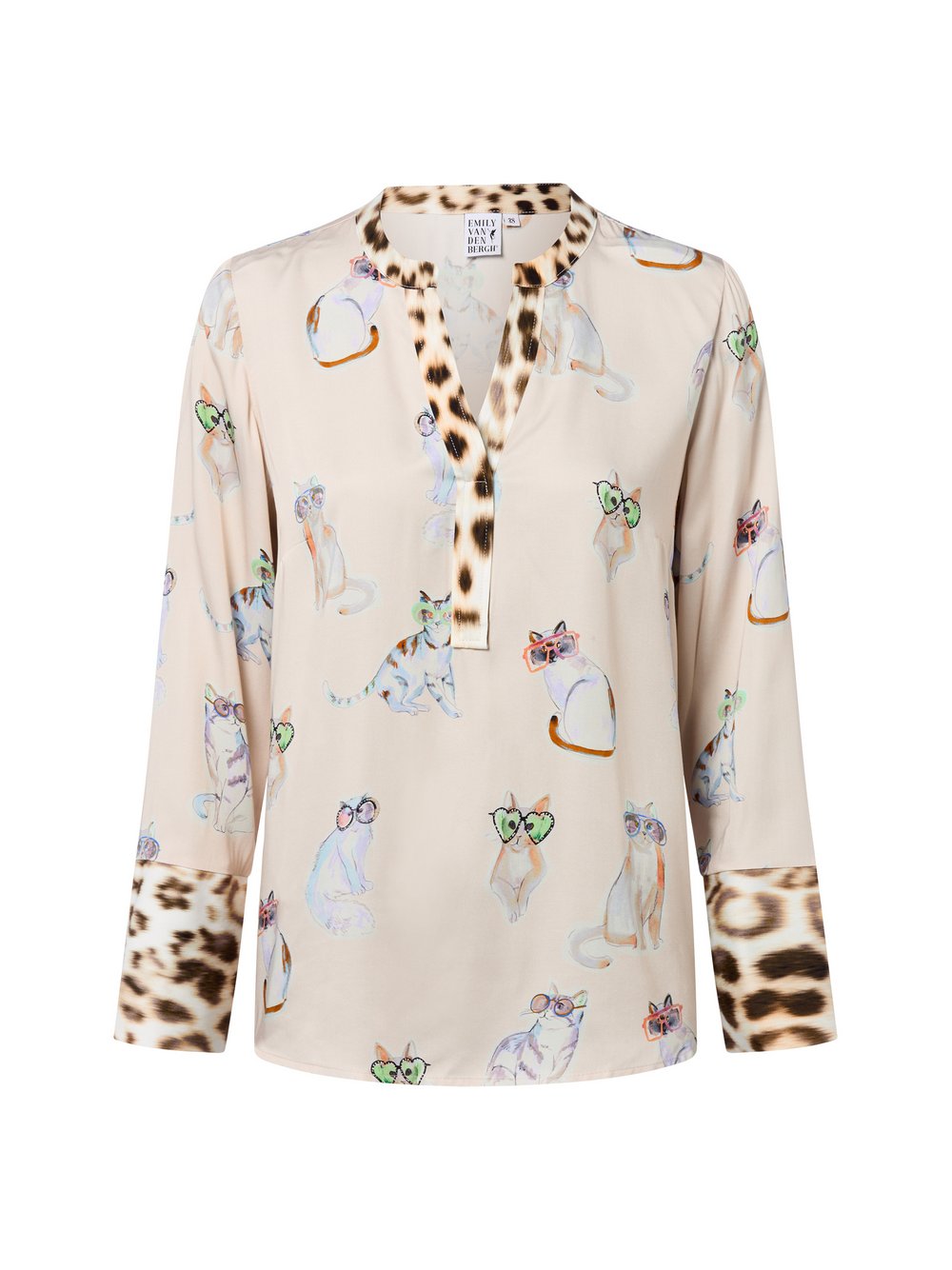 Emily van den Bergh Blusenshirt Damen Viskose mehrfarbig bedruckt, 46