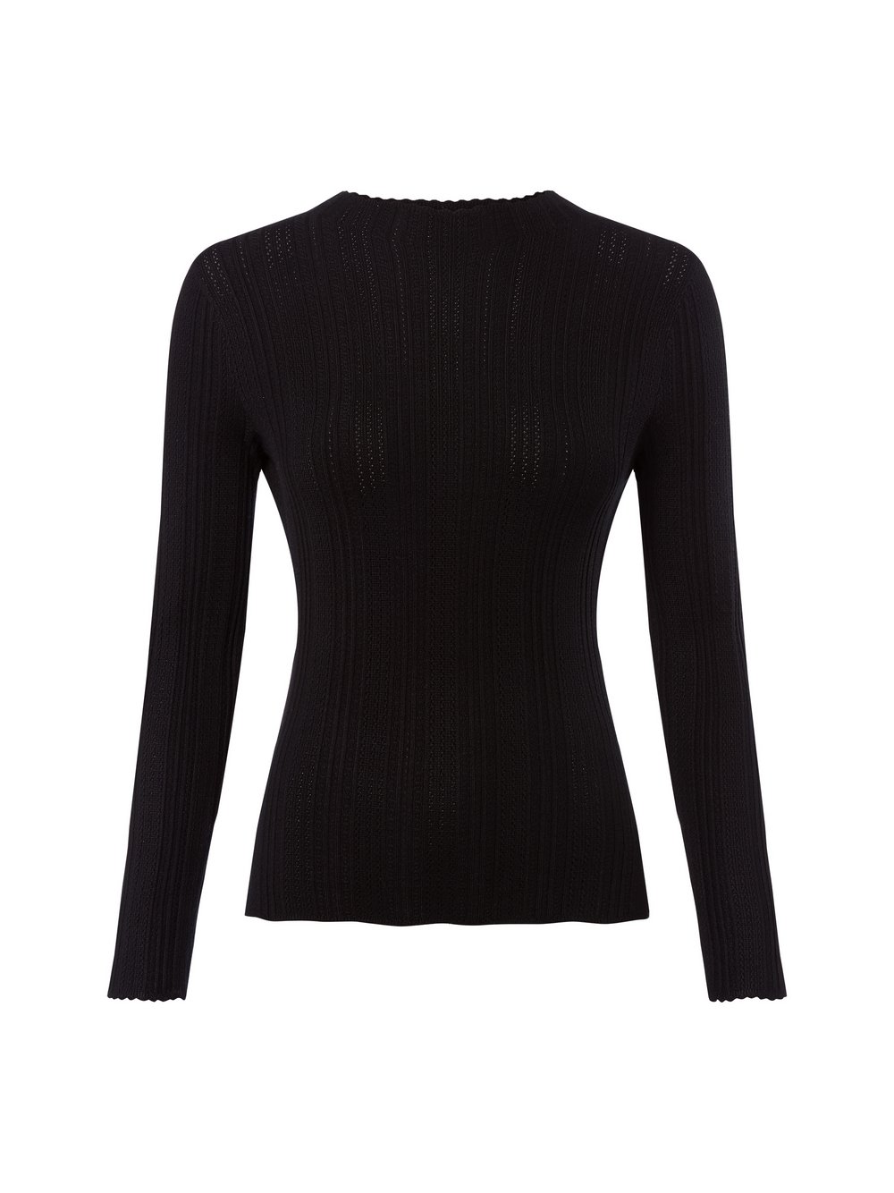 Marie Lund Lochstrick-Pullover Damen Viskose schwarz, L