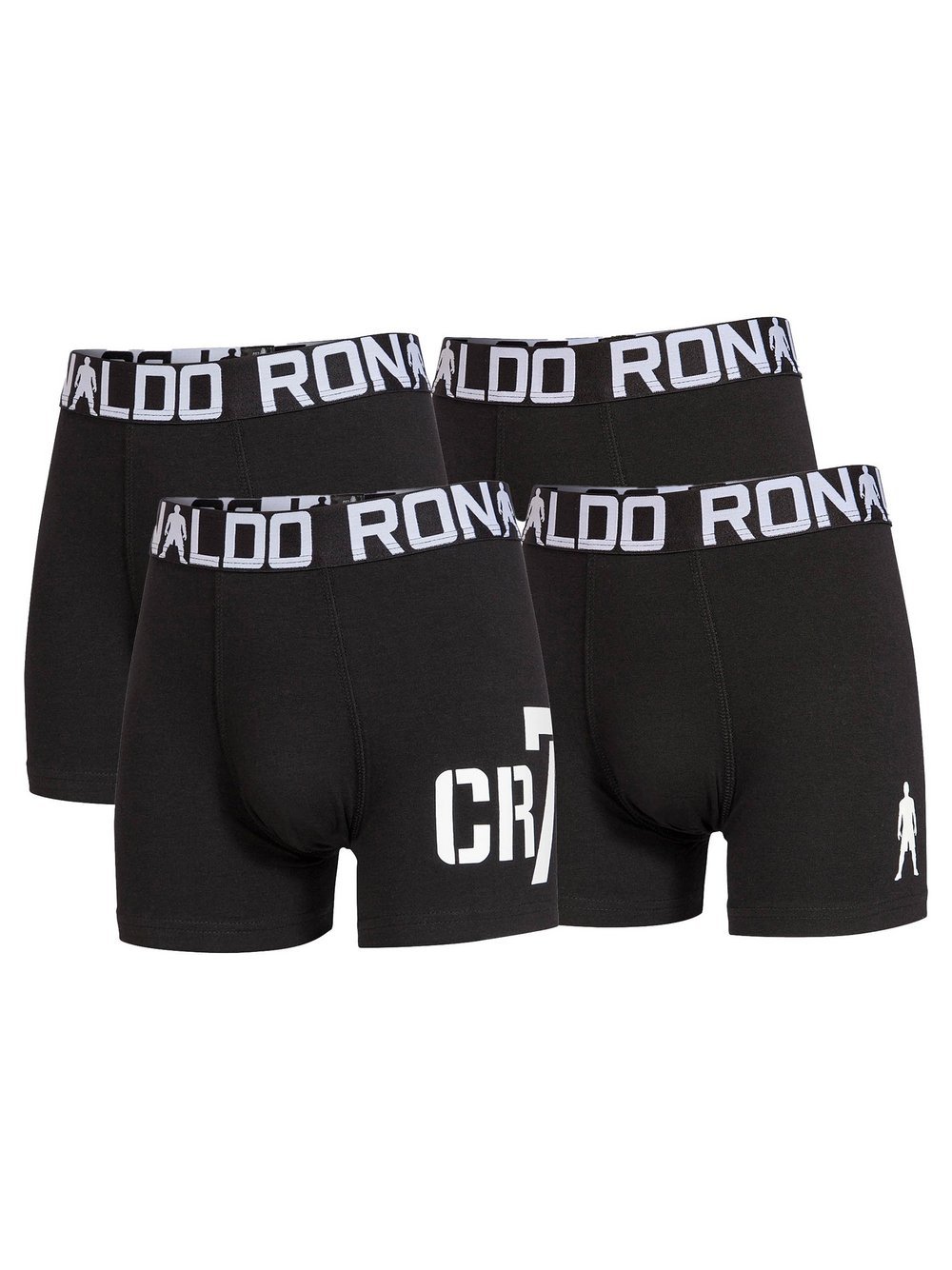 CR7 Boxershort 4er Pack Jungen Baumwolle schwarz bedruckt, 140