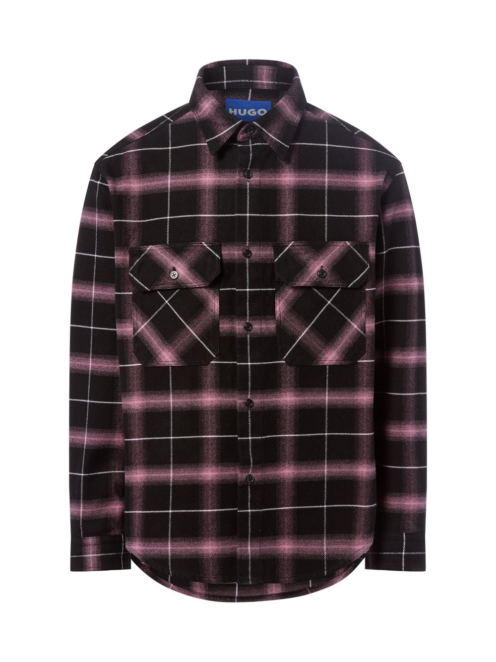 HUGO BLUE Hemdjacke Herren Comfort Fit Baumwolle mehrfarbig kariert, S