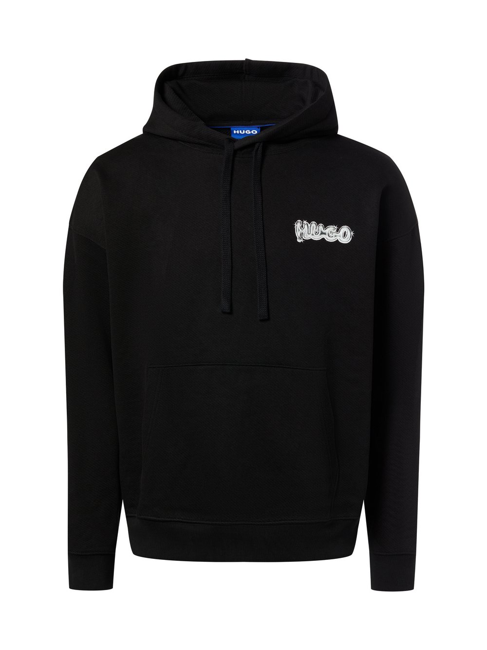 HUGO BLUE Hoodie Herren Baumwolle schwarz bedruckt, L
