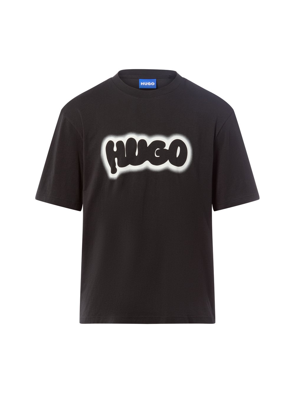HUGO BLUE T-Shirt Herren Baumwolle schwarz bedruckt, XXL