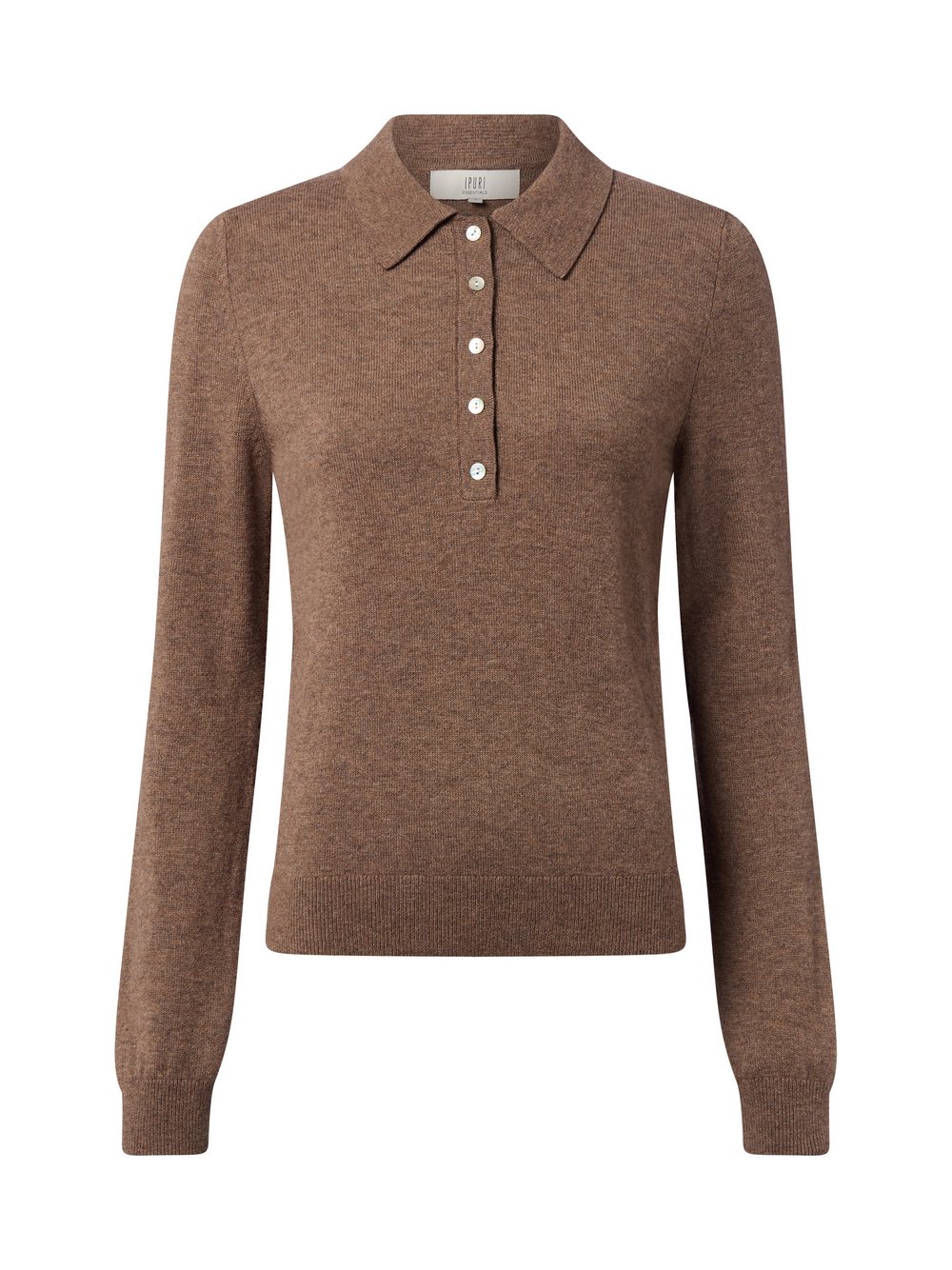 IPURI Strickpullover mit Merionwollanteil Damen Merino braun meliert, L