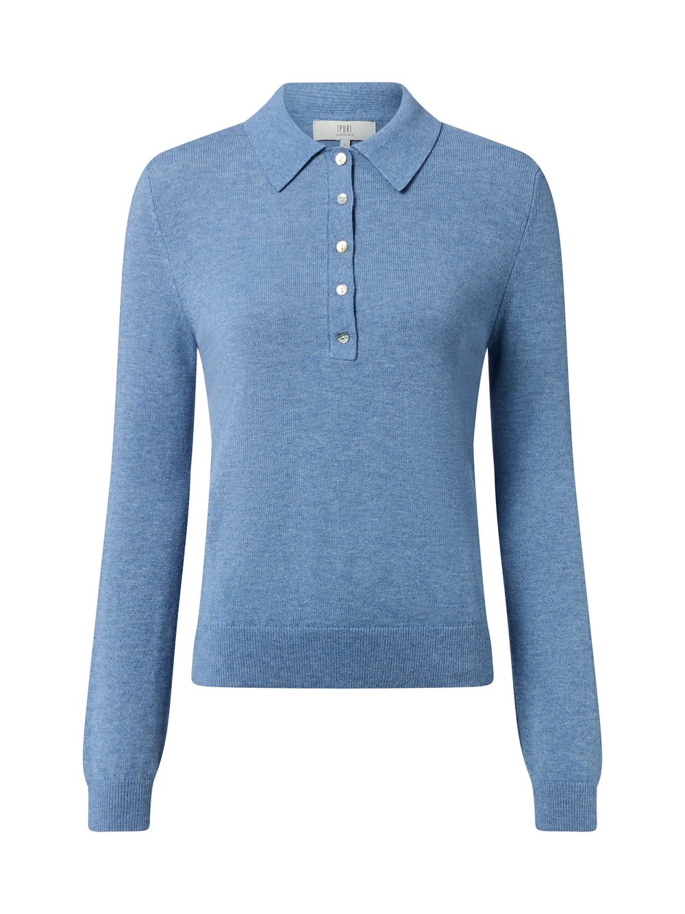 IPURI Strickpullover mit Merionwollanteil Damen Merino blau meliert, S