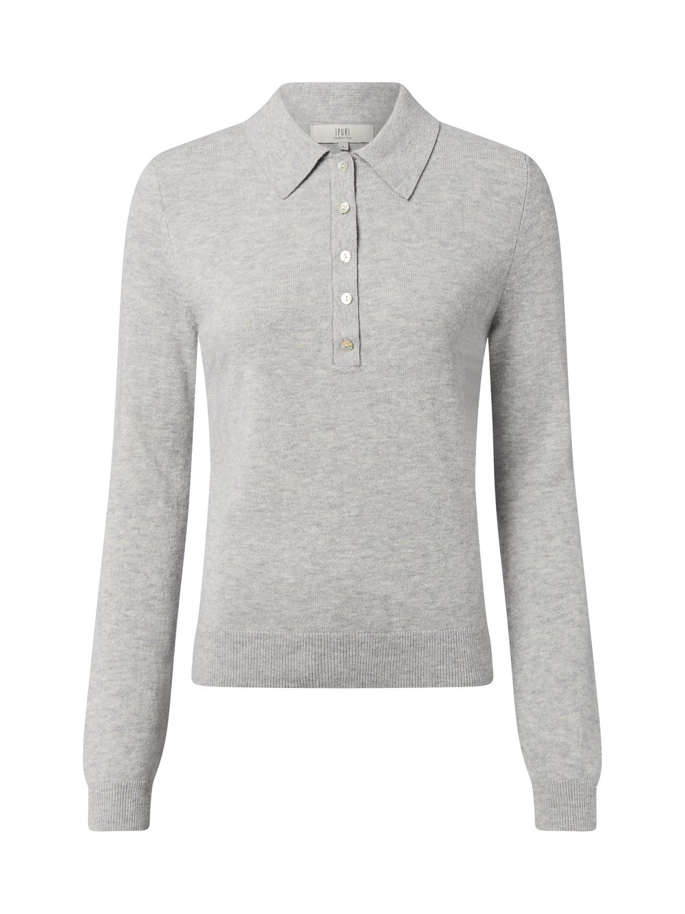 IPURI Strickpullover mit Merionwollanteil Damen Merino grau meliert, L